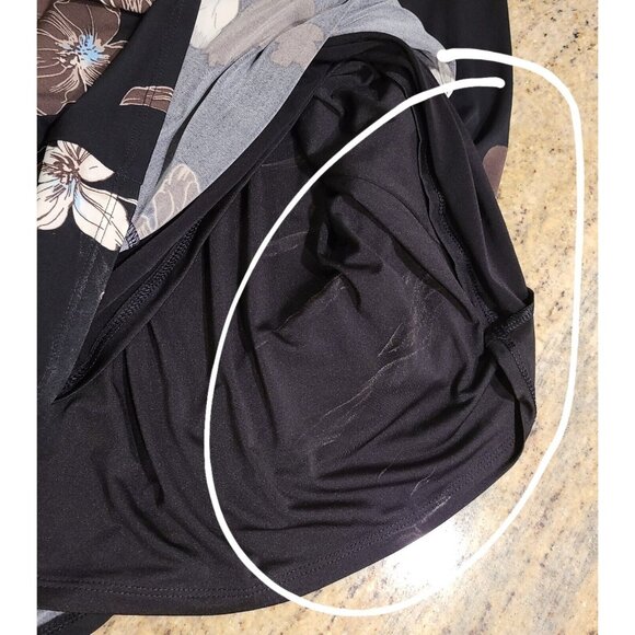 White House Black Market Sz L Dress Black Floral Sheath Embellished Romantic - Picture 7 of 16